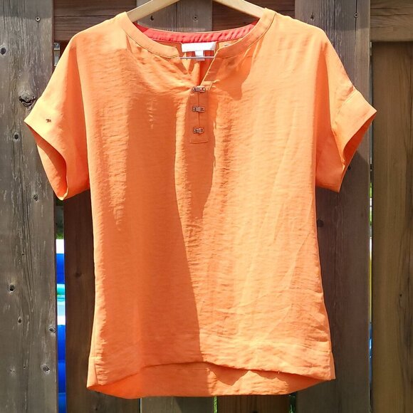 ATTRACTIVE BANANA REPUBLIC Orange Flowy Top Women's Size Small Flowy Creamsicle - Picture 1 of 7